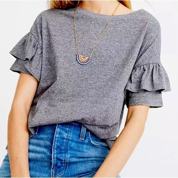 💜Sage & Vicky Ruffle Top M - Picture 1 of 9
